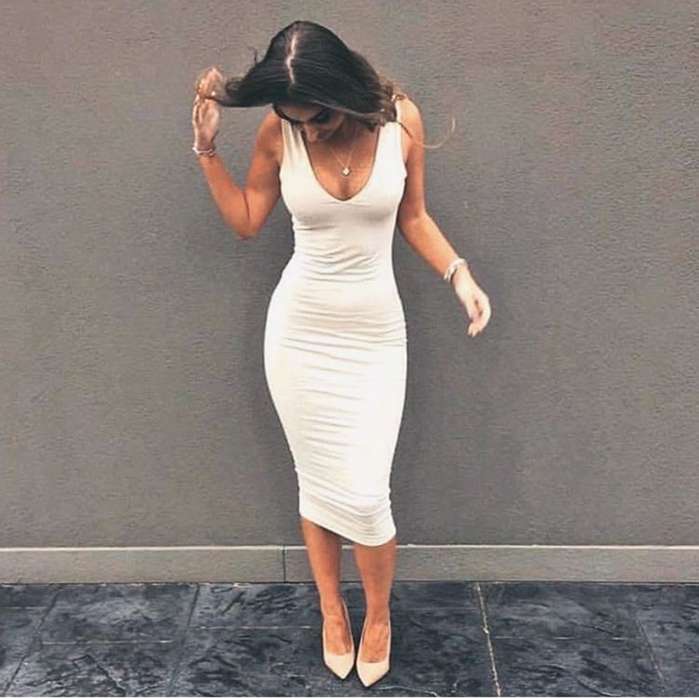 Meshki Nilda Bodycon Midi Dress - Stone - XS